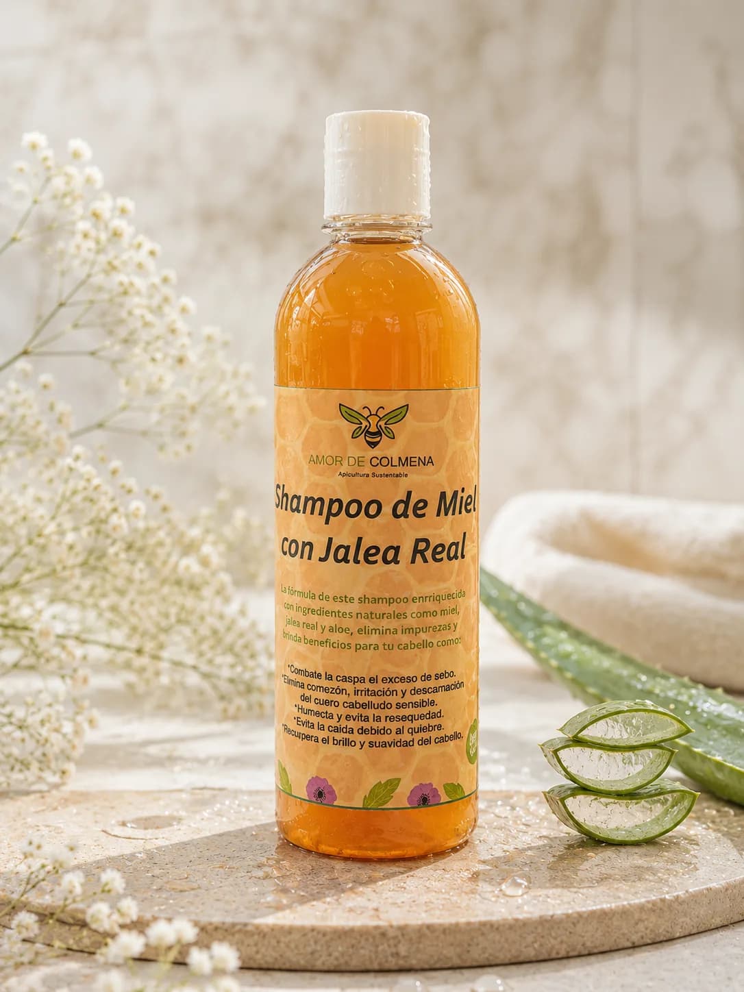 Champú de Miel con Jalea Real y Aloe Vera