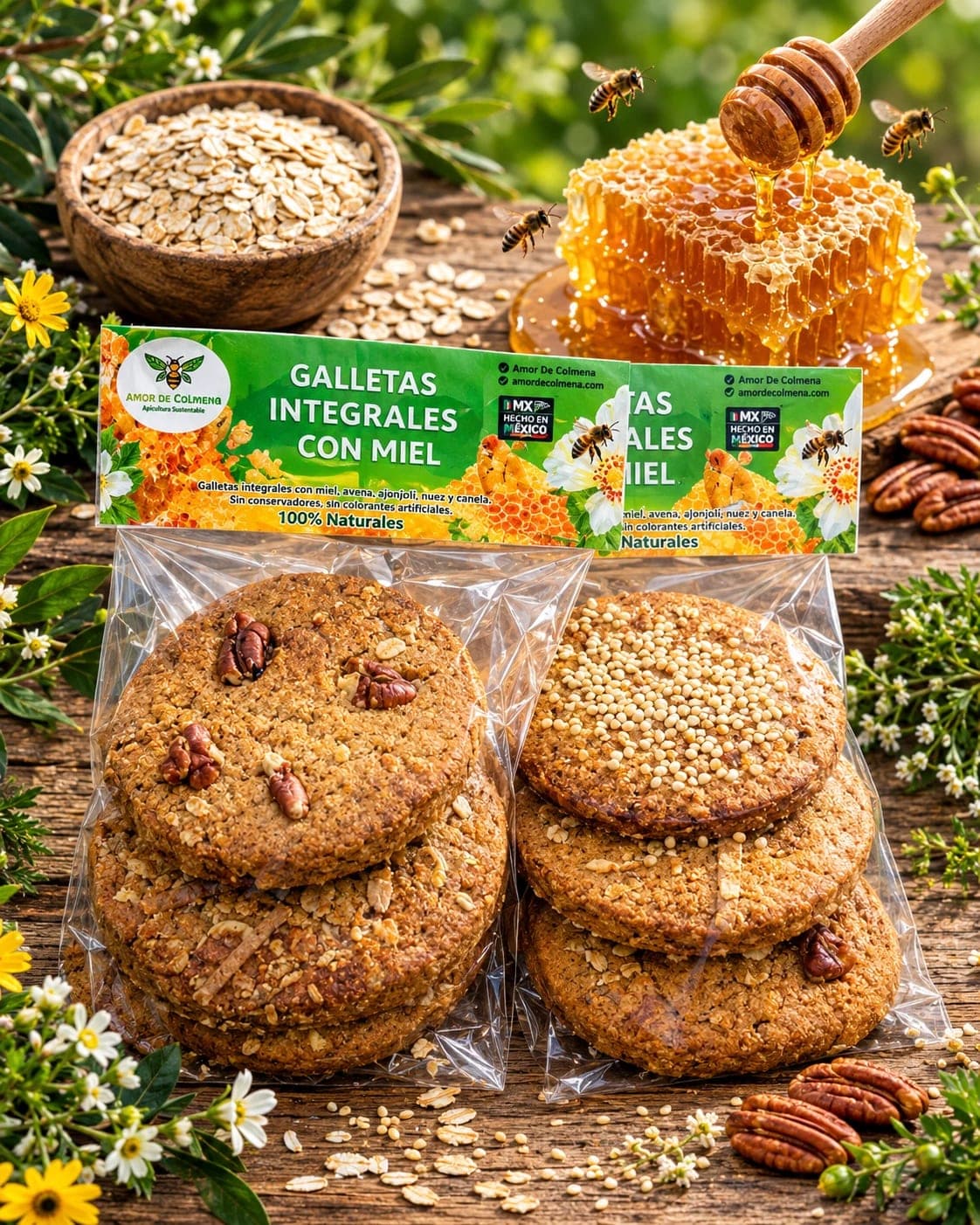 Galletas Integrales con Miel (bolsa, 3 piezas)