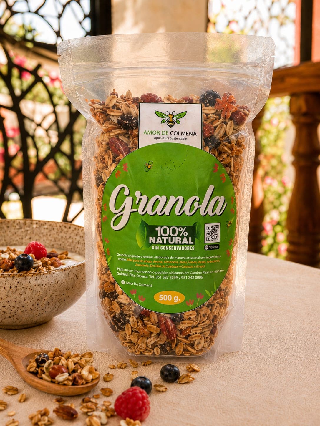 Granola Artesanal con Miel de Abeja (500g)