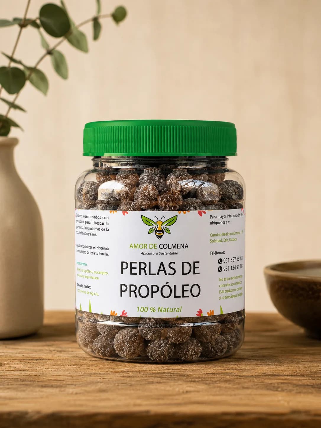 Perlas de Propóleo con Miel y Eucalipto 250 g